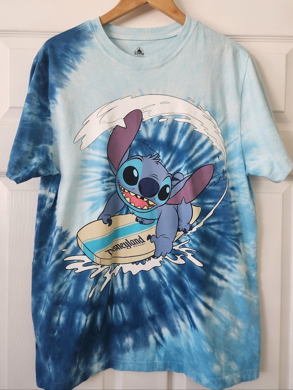 Disneyland Stitch Surf Tie-Dye Tee - Blue Large